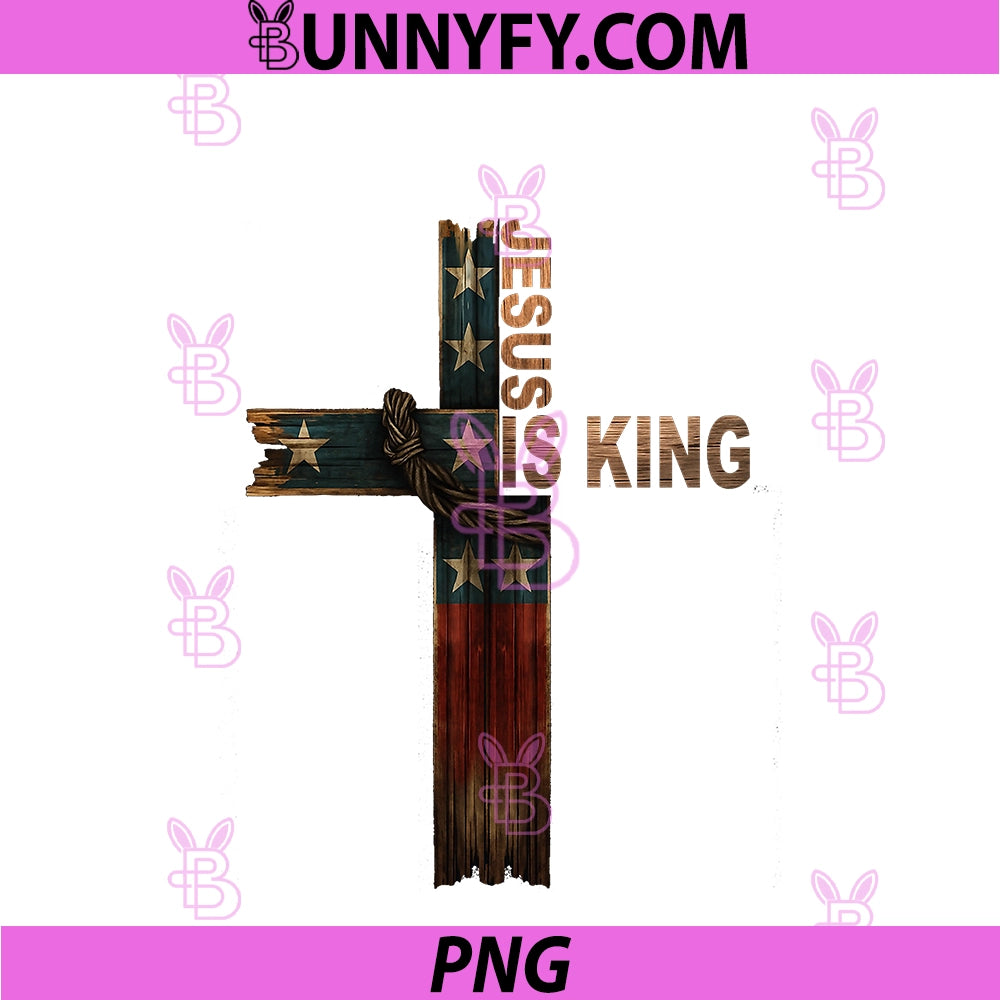 Cross Jesus Is King PNG, Inspirational Religious Bible Religious PNG