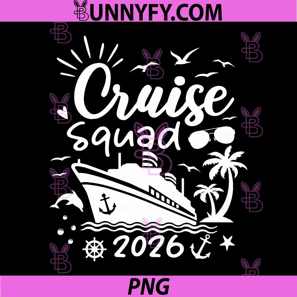 Cruise Squad 2026 PNG, Family Group Summer Vacation Matching PNG