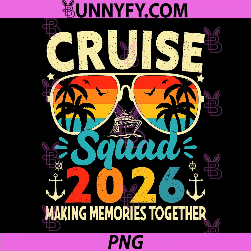 Cruise Squad 2026 PNG, Summer Vacation Trip Group Matching Cruise PNG
