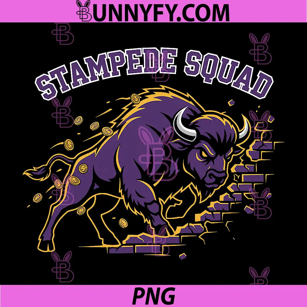 Stampede Squad Bull Graphic PNG, Powerful Charging Bull PNG