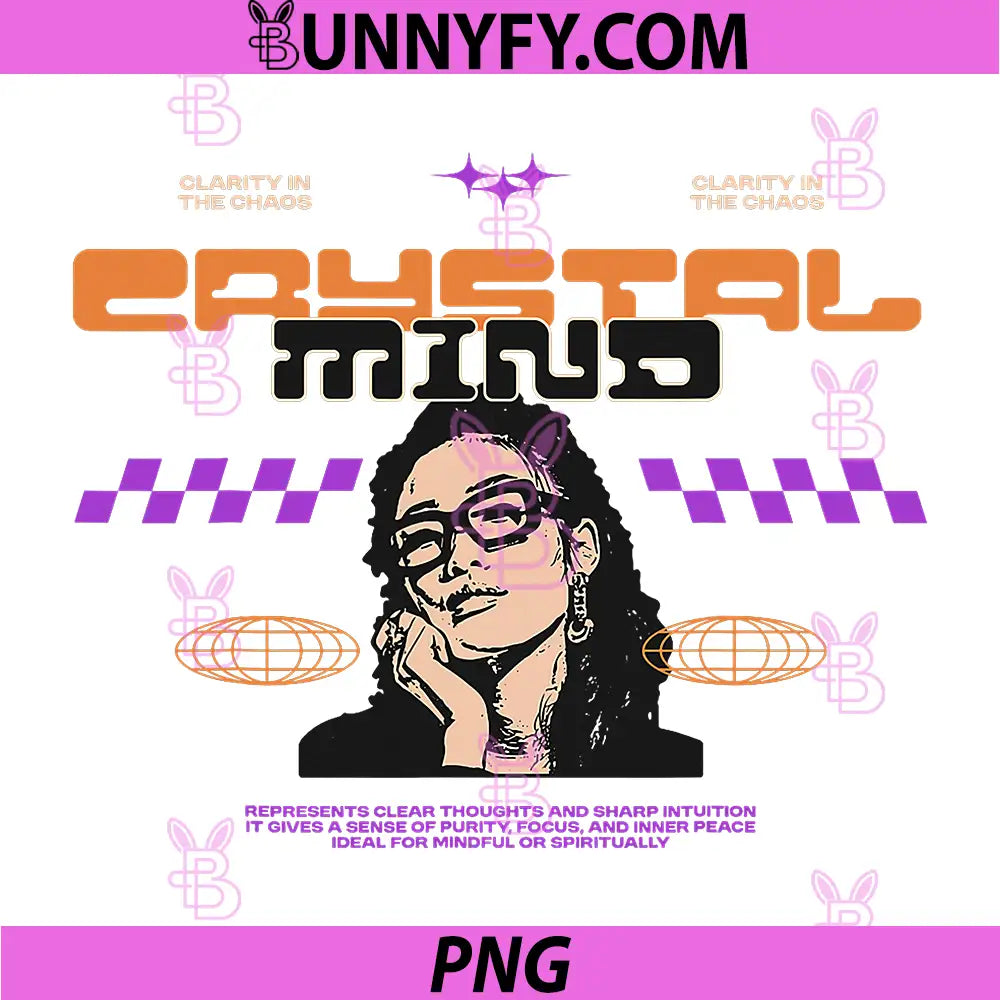 Crystal Mind Y2K Aesthetic Graphic PNG, Clarity In The Chaos Design PNG