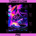 Cthulhu Kraken Synthwave PNG, Japanese Sea Monster PNG