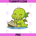 Cthulu Sinks Titanic Hilarious Mythos PNG, Mashup Graphic PNG
