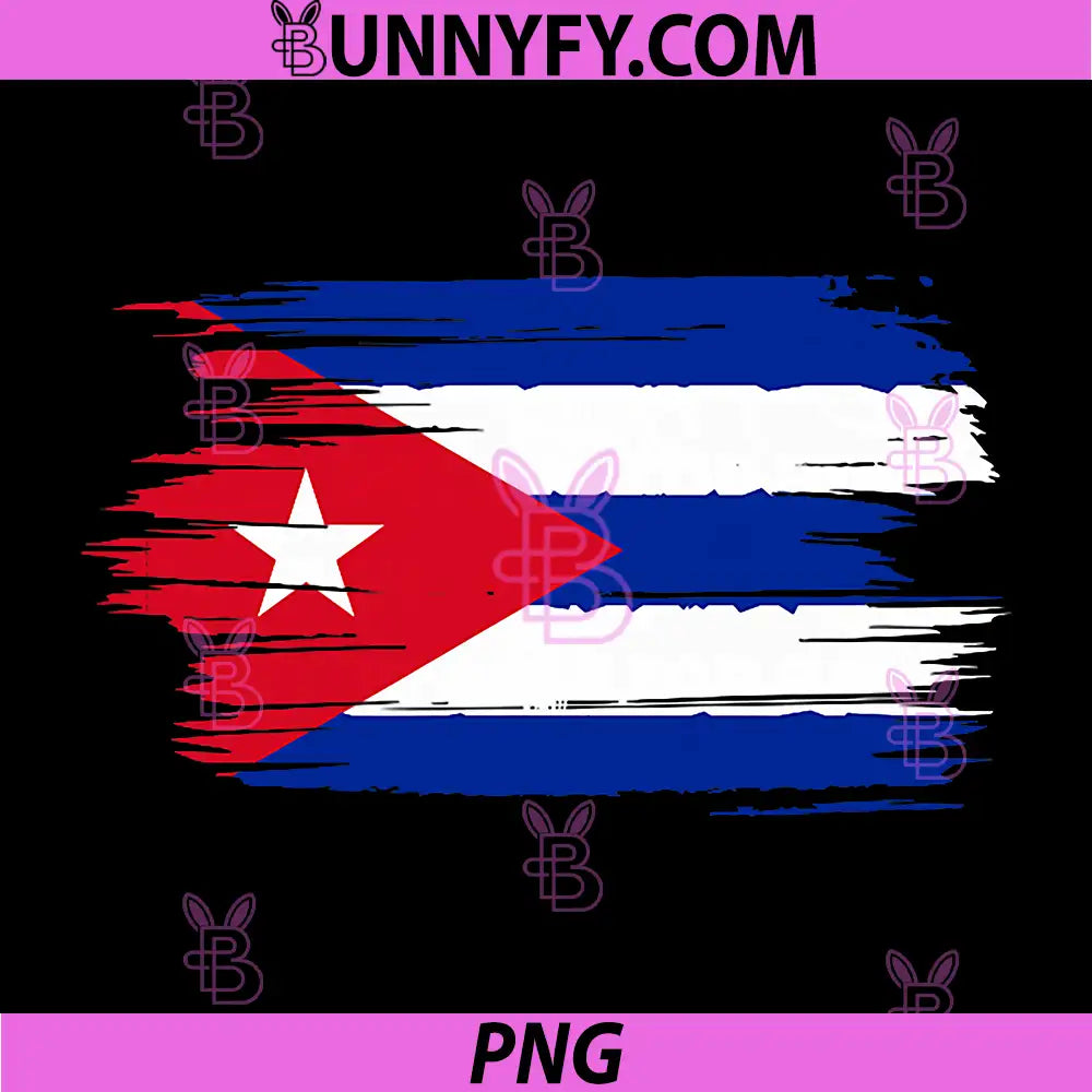 Cuba Flag Brush Stroke Vintage Style PNG, Cuban Pride Country Grunge Design PNG