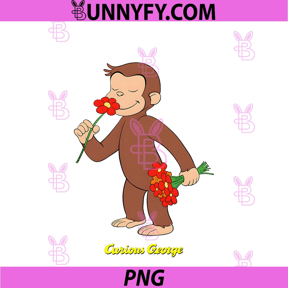 Curious George Stop And Smell PNG, The Flowers PNG