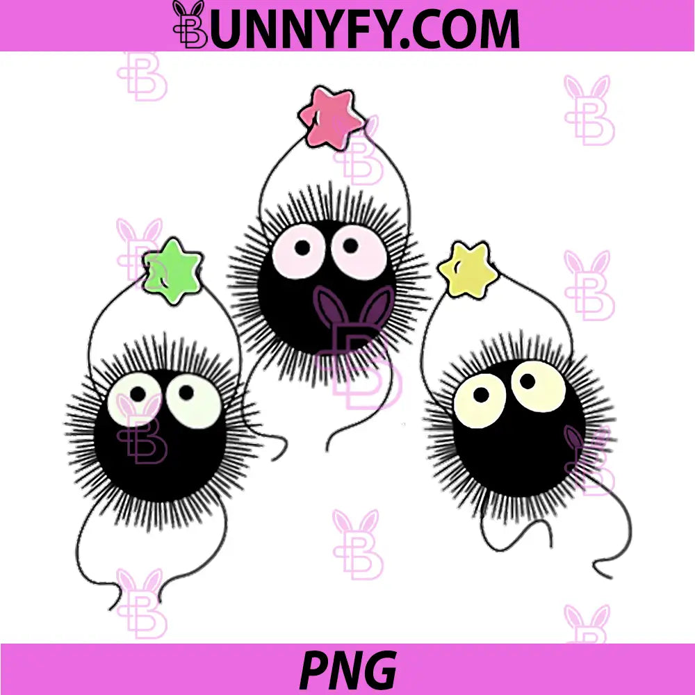 Cute Anime Soot Man with Colourful PNG, Sugar Stars PNG