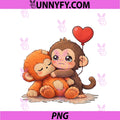Cute Baby Monkey Punch Sad PNG, Little Punch Big Love PNG