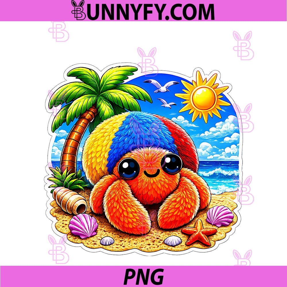 Cute Beach Hermit Crab PNG, Tropical Vacation Fun PNG