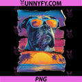 Cute Boxer with Sunglasses Sunset PNG, Beach Tropical Dog Summer PNG