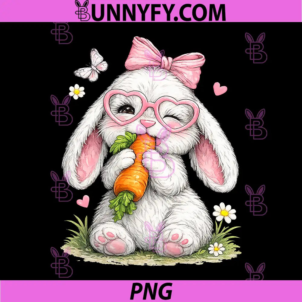 Cute Bunny with Pink Sunglasses PNG, Bunny Easter Day PNG