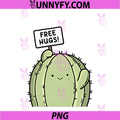 Cute Cactus Hugs PNG, Funny Plant Lover PNG