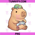 Cute Capybara Anime Gamer Turtle PNG, Funny Graphic Kawaii PNG