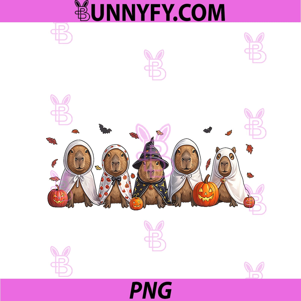 Cute Capybara Halloween PNG, Funny Witch Capybara Ghost PNG