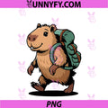 Cute Capybara Hiker Backpacking PNG, Camping Adventure PNG