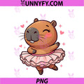 Cute Capybara PNG, Ballerina Tutu Dance Pink Heart Capy Girl PNG