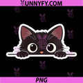Cute Black Cat Peeking Clipart PNG, Kawaii Kitty Sticker Design PNG