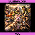 Cute Cat Selfie with Italian PNG, Brainrot Meme Character PNG