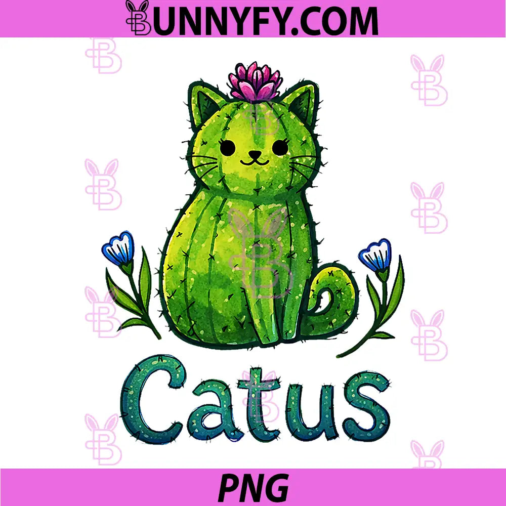 Cute Catus PNG, Whimsical Plant Cat PNG
