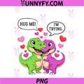 Cute Dinosaur T Rex Dinosaur PNG, Couple Hug Me Valentine Day PNG