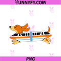 Cute Doxie Monorail Retro PNG, Theme Sausage Dog Dachshund Lover PNG
