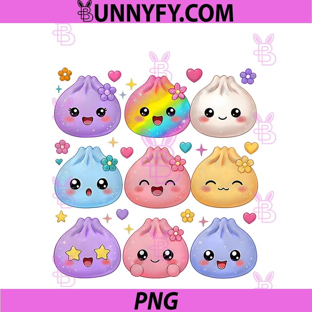 Cute Dumpling Kawaii Pastel PNG, Dumpling Lovers PNG