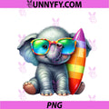 Cute Elephant Surfer Rainbow PNG, Sunglasses Beach PNG