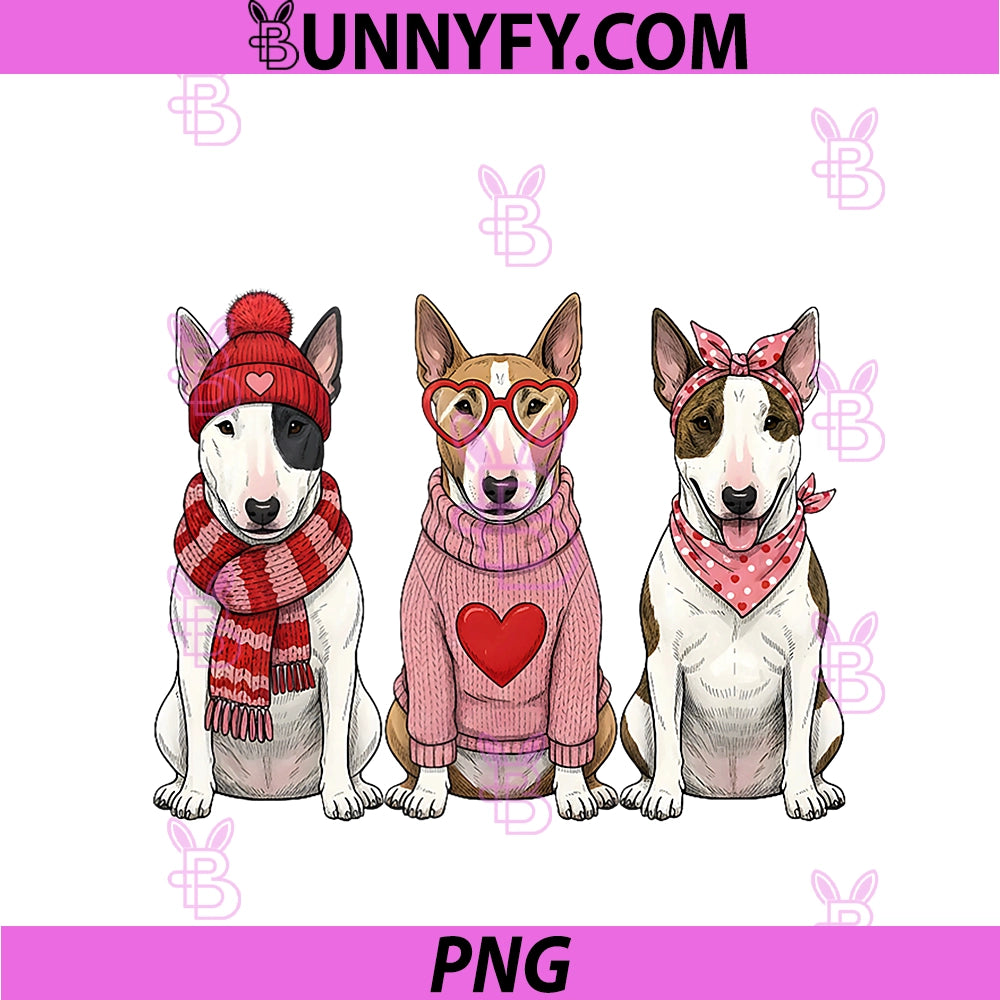 Cute English Bull Terrier PNG, Valentine Dog PNG