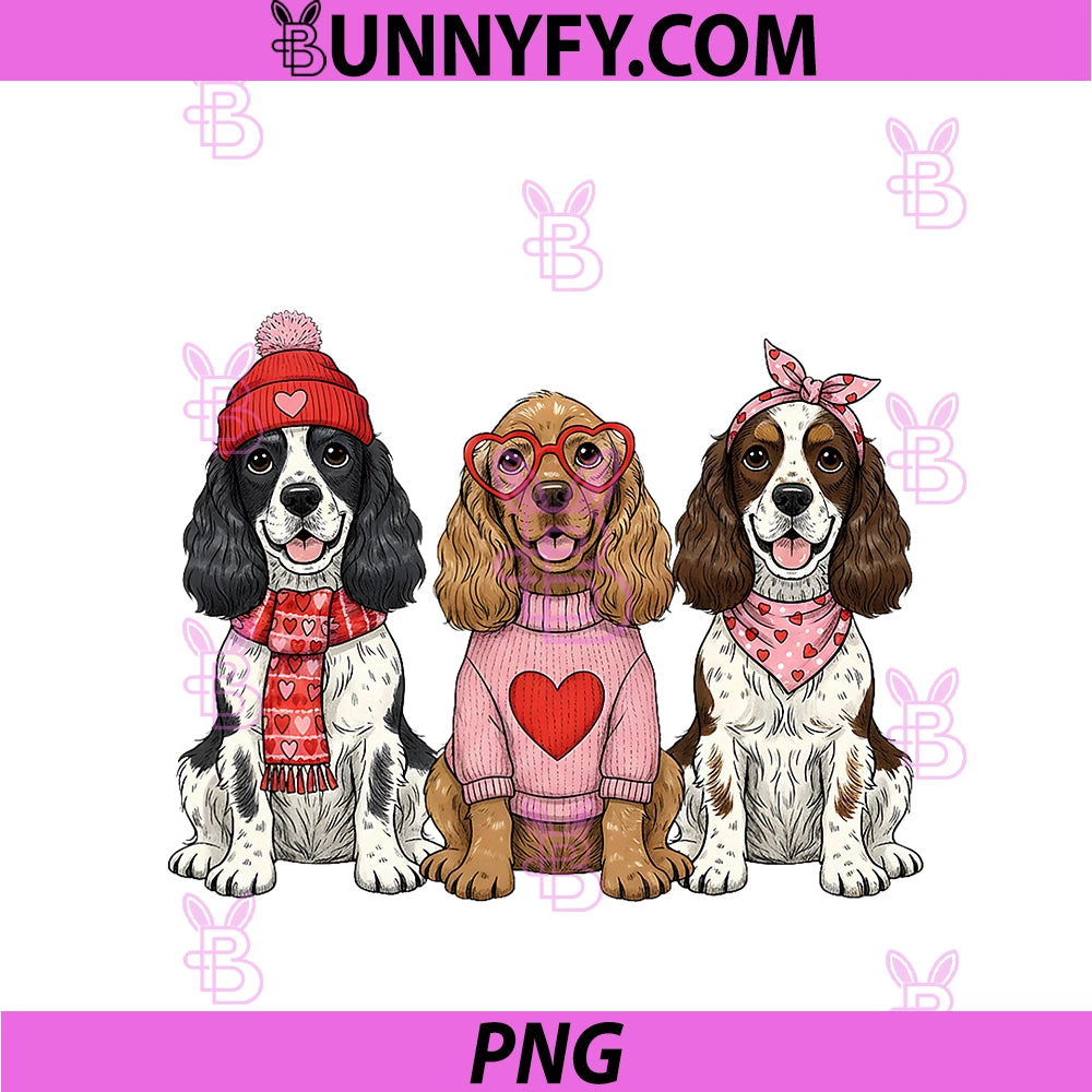 Cute English Cocker Spaniel PNG, Valentine Dog PNG