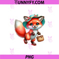 Cute Fox In Sun Hat PNG, With Basket & Flip Flops PNG