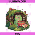 Cute Frog Eating Ramen PNG, In Cottagecore Aesthetic PNG