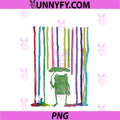 Cute Frog Under PNG, The Rainbow Rain PNG