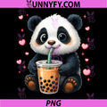 Cute Panda Boba Tea PNG, Kawaii Panda Drinking Bubble Tea PNG