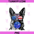 Cute German Shepherd Wearing USA Flag PNG, Sunglasses 4th Of July PNG
