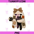 Cute Ghost & Cat Folk PNG, Patchwork Coffee Quilted Halloween Art PNG
