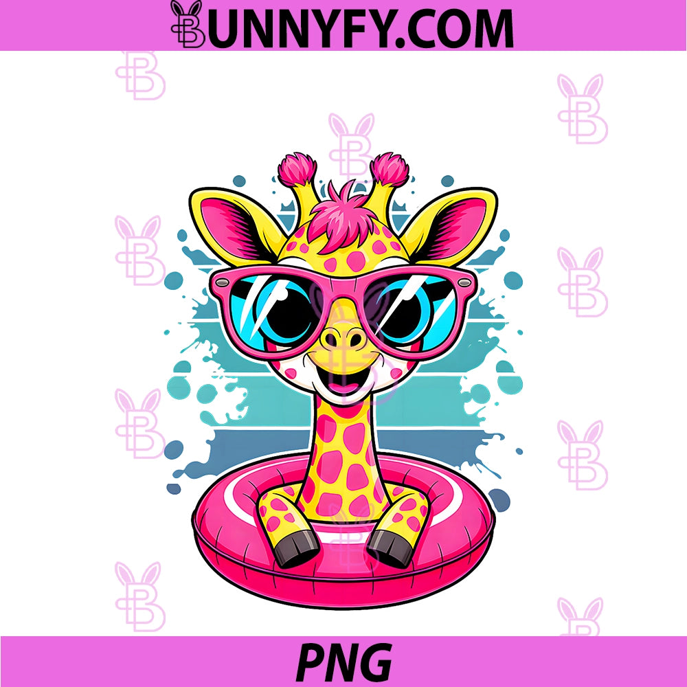 Cute Giraffe On Vacation PNG, Graphic Summer PNG