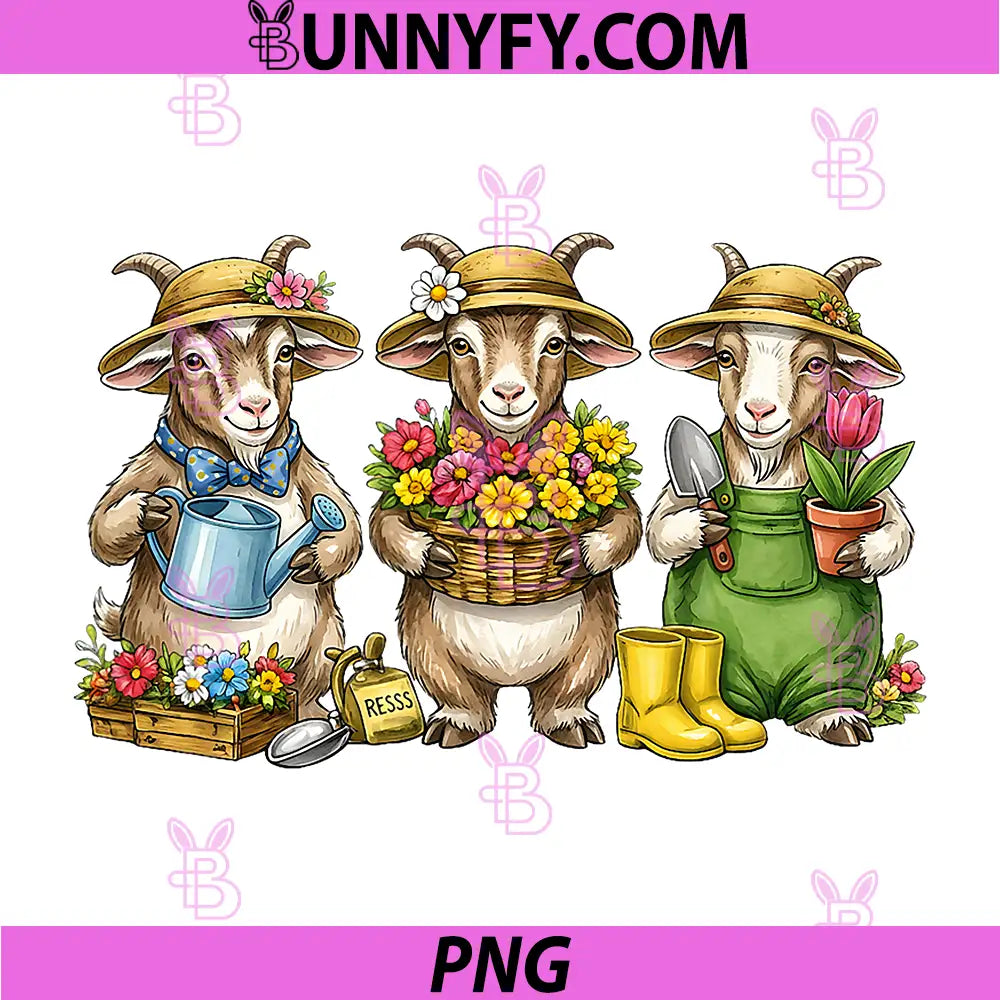 Cute Goat PNG, Gardeners Flower Easter Season PNG