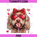 Cute Goldendoodle PNG, Valentine Heart Candy Valentines Day PNG