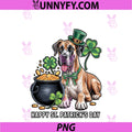 Cute Great Dane Dog Shamrock PNG, St Patrick's Day PNG