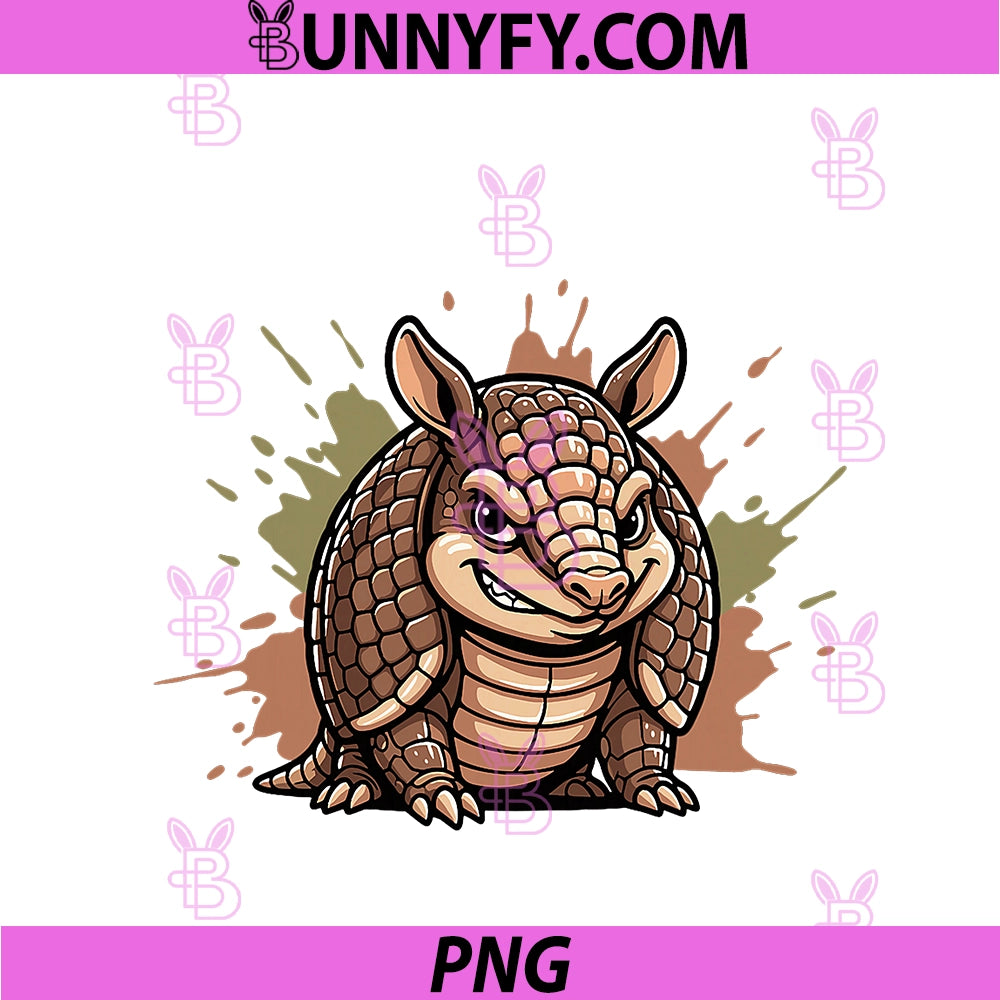 Cute Grinning Armadillo PNG, Funny Wildlife PNG