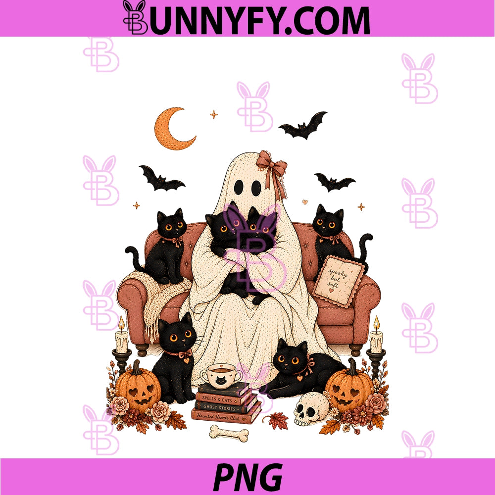 Cute Halloween Cat Mom PNG, Ghost Black Cat Lovers Women Girls PNG