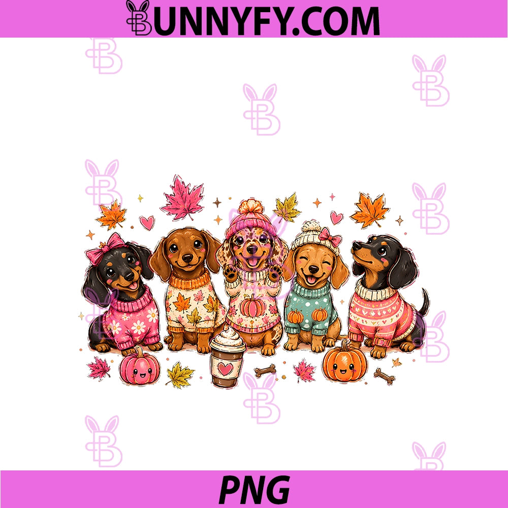 Cute Halloween Dachshund PNG, Ghost Coffee Fall Autumn Wiener Dog PNG