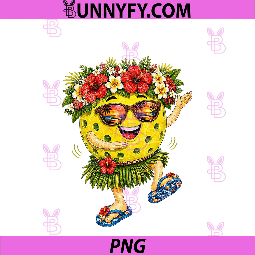 Cute Hawaiian Pickleball Ball Tropical PNG, Beach Summer Vacation PNG
