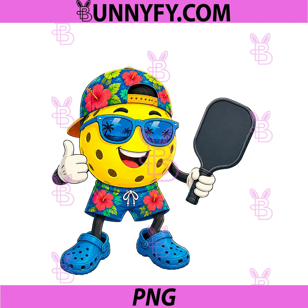 Cute Hawaiian Pickleball Tropical PNG, Beach Summer Vacation PNG