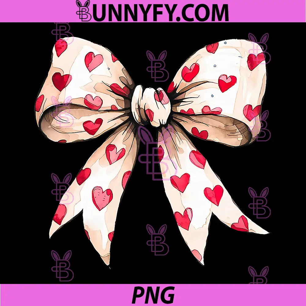 Cute Heart Love Coquette Bow PNG, Valentine’s Day PNG