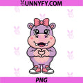 Cute Hippo Coquette Bow Retro PNG, Hippopotamus PNG