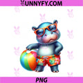 Cute Hippo PNG, Summer Vacation Beach Ball PNG
