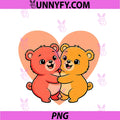 Cute Hugging Teddy Bears Love Heart PNG, Valentine's Day Animal PNG