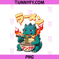 Cute Kaiju Ramen Kawaii Fun PNG, Japanese Noodle Food Lover Gifts PNG