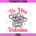 Cute Koala Couple Hugging Be My Valentine PNG, Hearts Love PNG