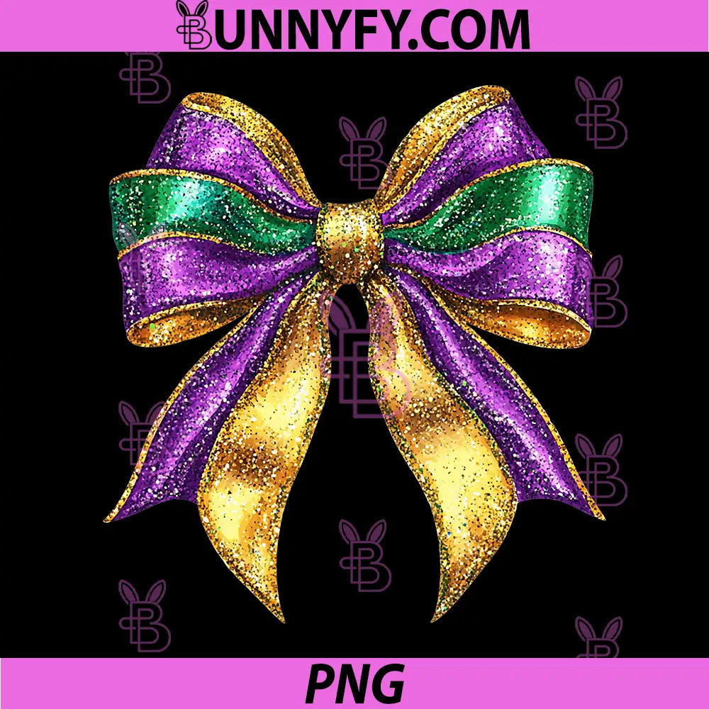 Cute Mardi Gras PNG, Fat Coquette Bow Tuesday PNG